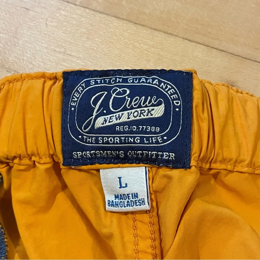 J. CREW Pull On Belted Shorts Zip Pockets 6” Inseam Hiking Camping Beach Unisex